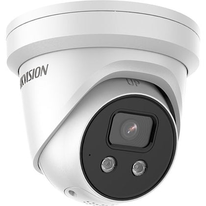 Hikvision DS-2CD2386G2-ISU-SL Pro Series AcuSense IP67 4K IR 30M IP Turret Camera, 2.8mm Fixed Lens, White