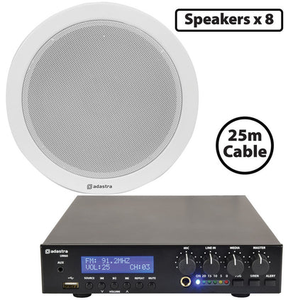 Compact 100V Ceiling Speaker Packages with Bluetooth & USB