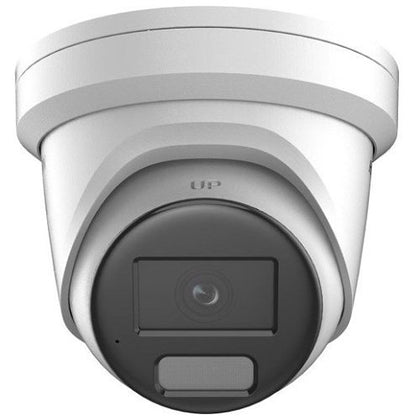 Hikvision DS-2CD2347G2H-LIU(4MM)(EF)(O-STD) Pro Series, 4MP Smart Hybrid Light with ColorVu IP Turret Camera with Microphone, 4mm Fixed Lens, IP67, White